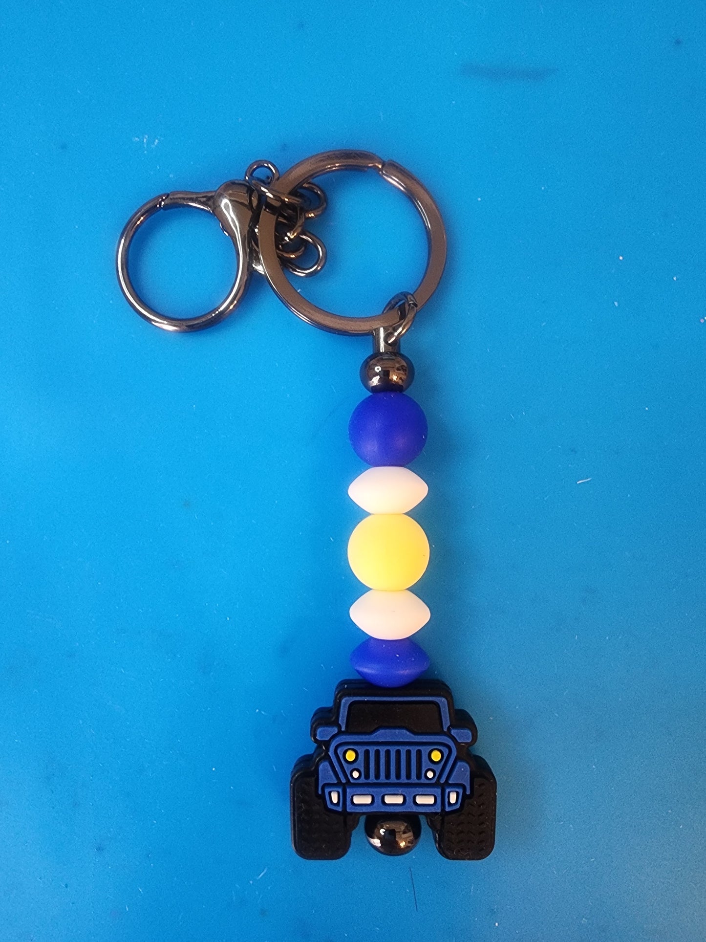 Blue car keychain