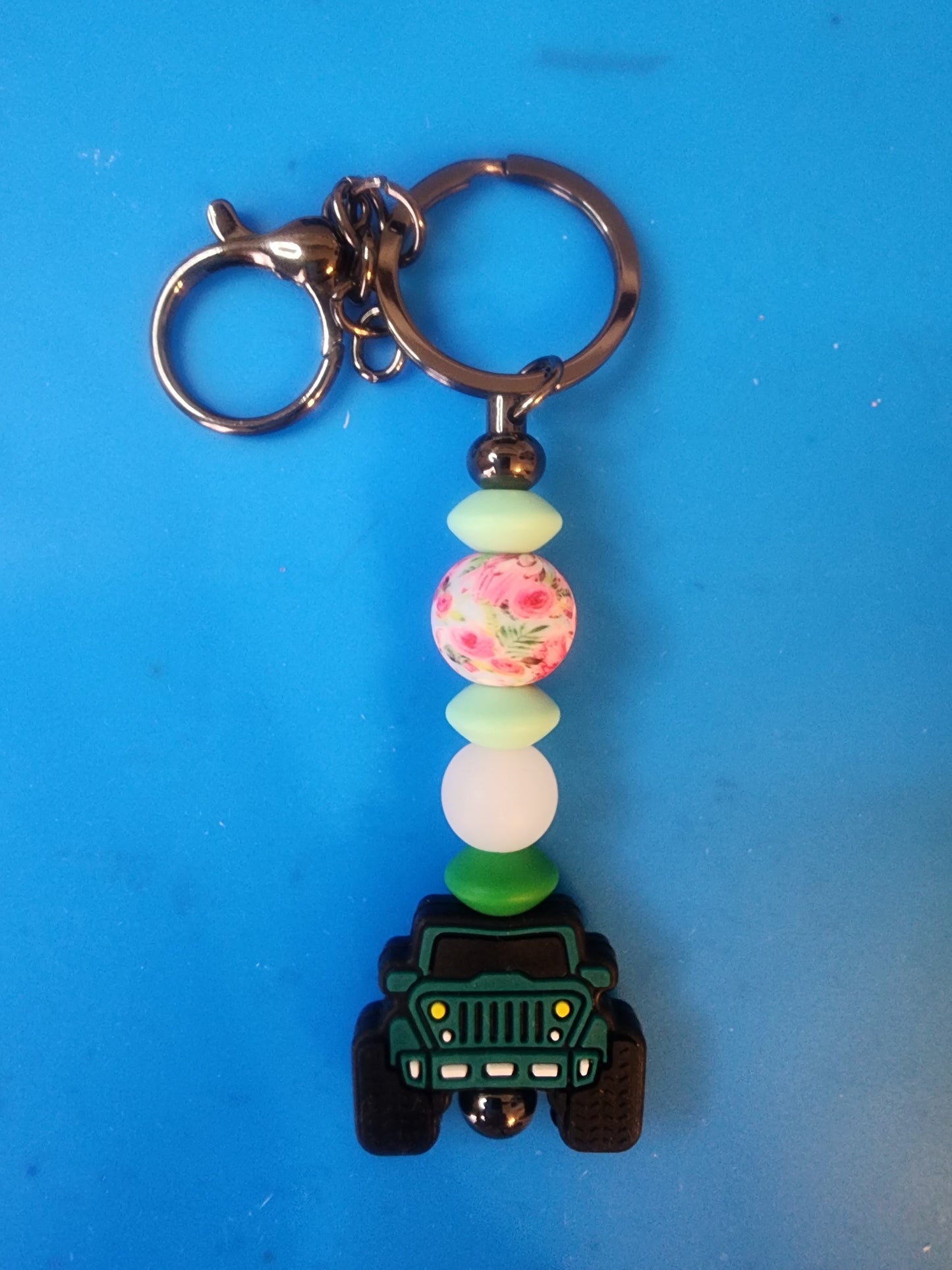Green car keychain
