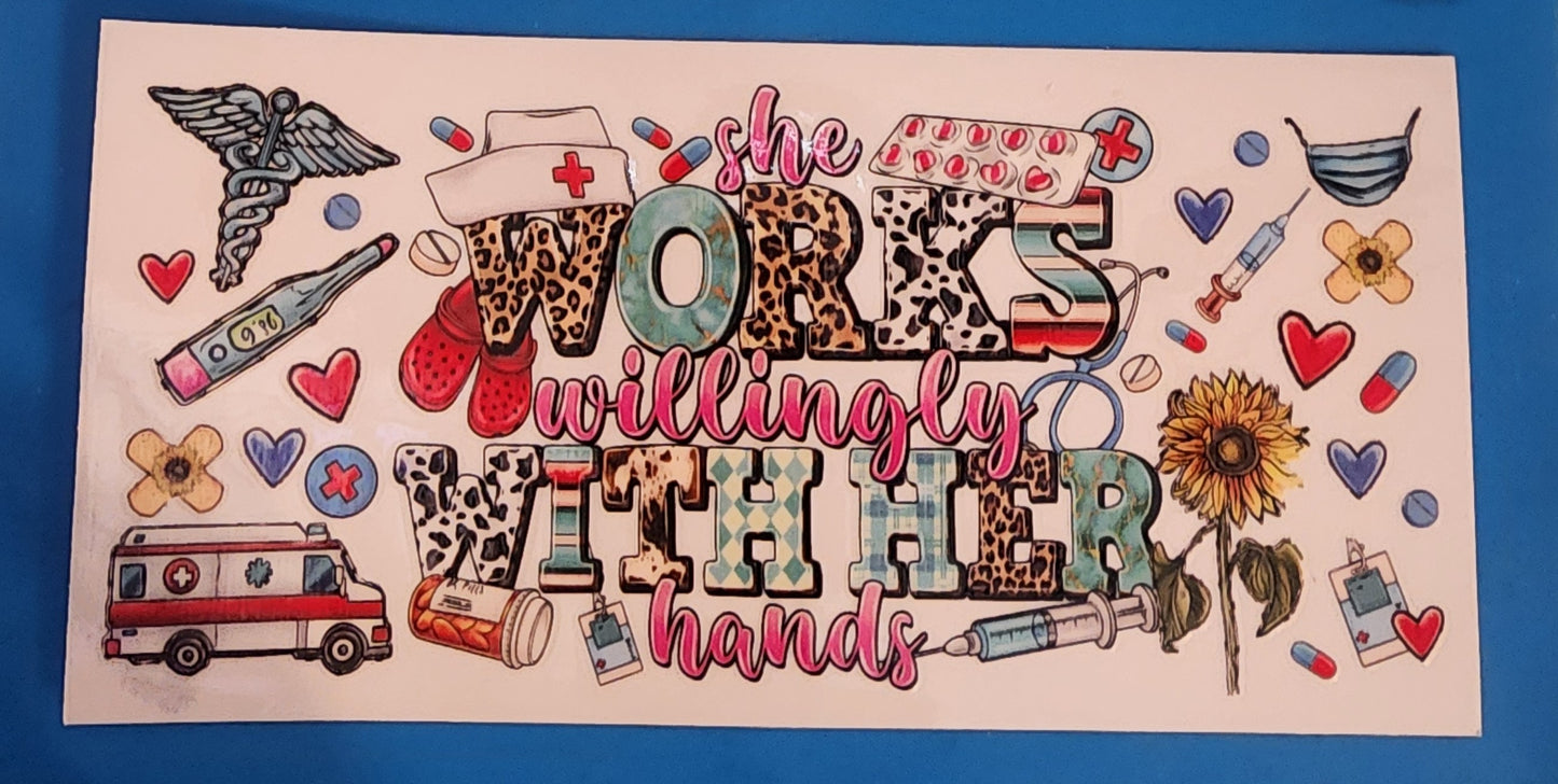 Nurse Hand uv dtf