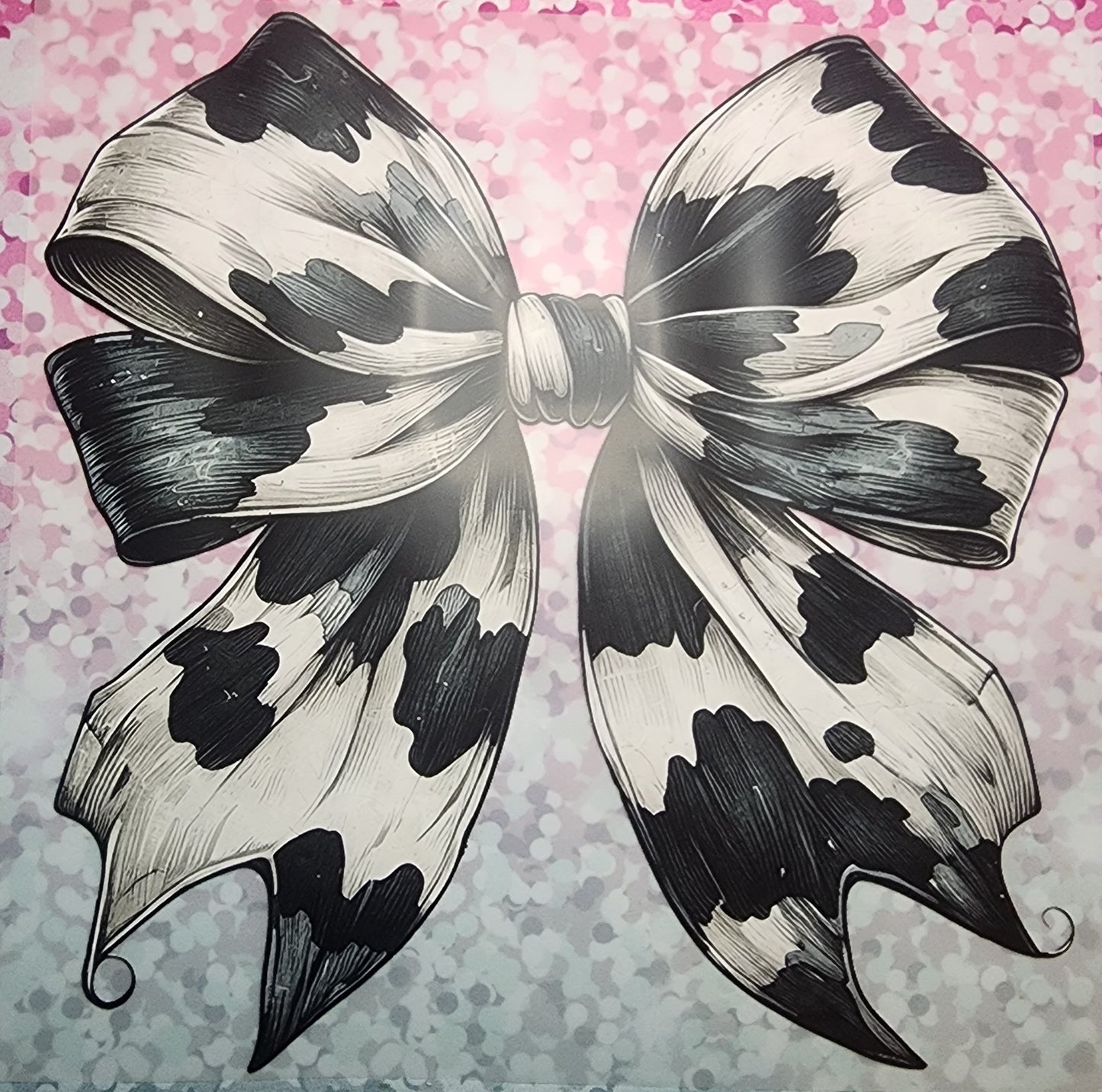 Black and White Cow print DTF