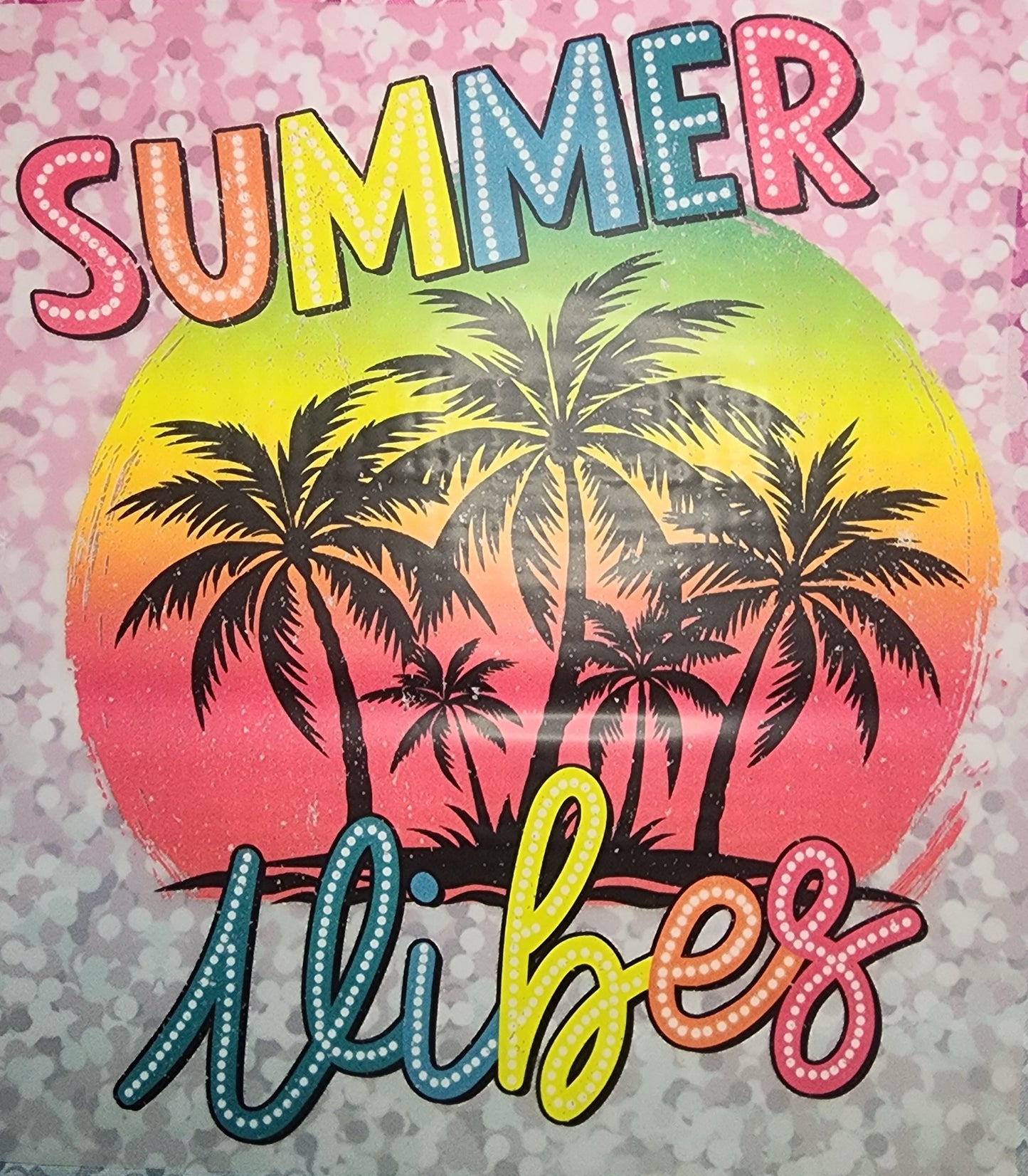 Summer vibes palm trees print DTF