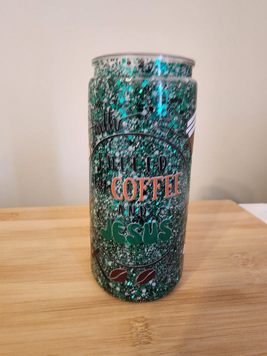 Coffee and Jesus snowglobe tumbler