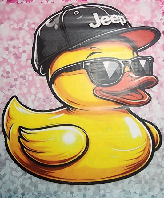 Duck with Jeep hat print DTF