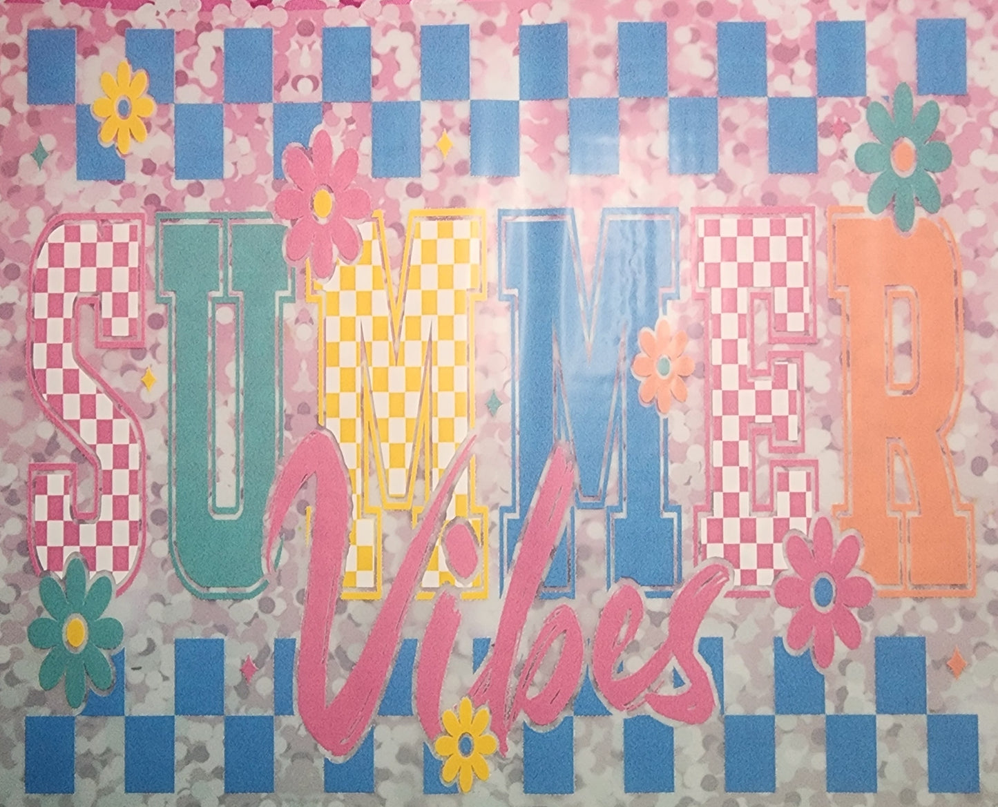 Summer Vibes checkered print DTF