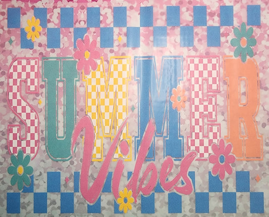Summer Vibes checkered print DTF