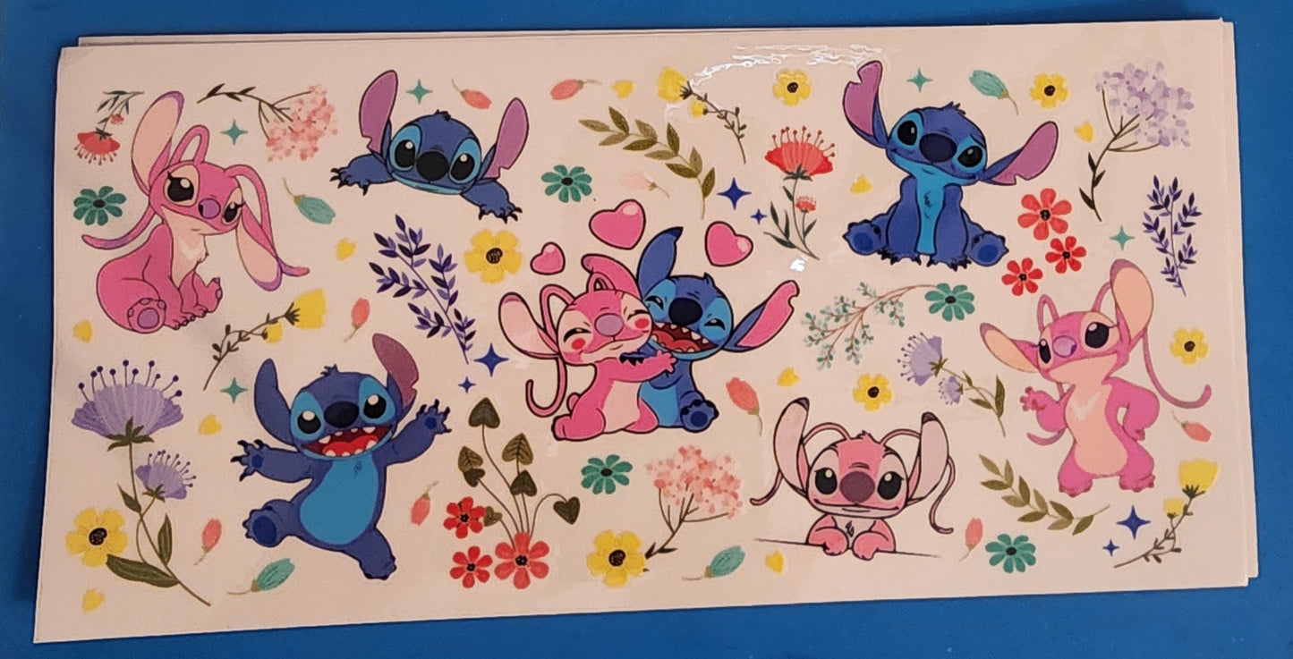 Stitch Flowers uv dtf