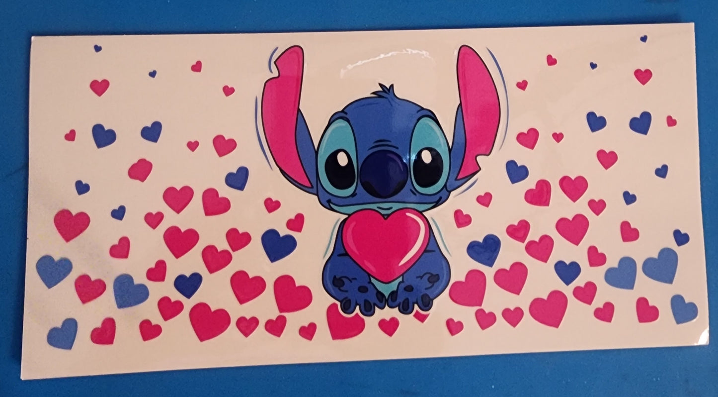 Stitch Hearts uv dtf