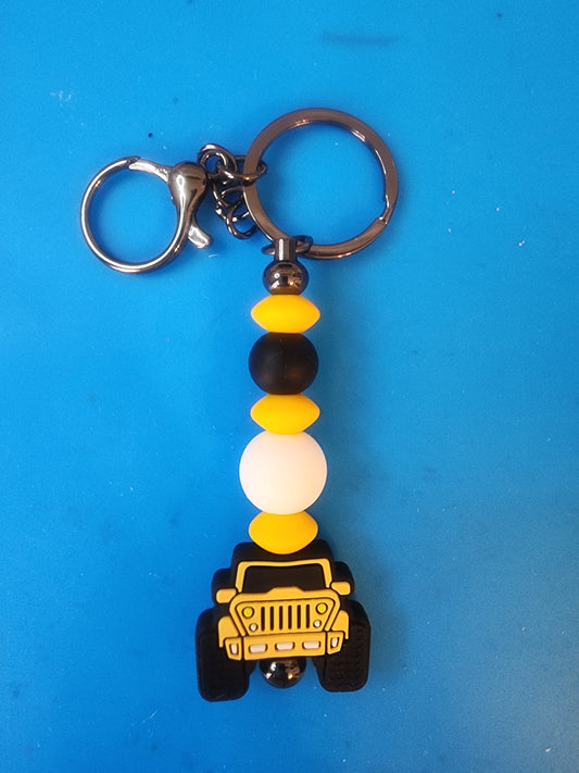 Yellow vehicle keychain